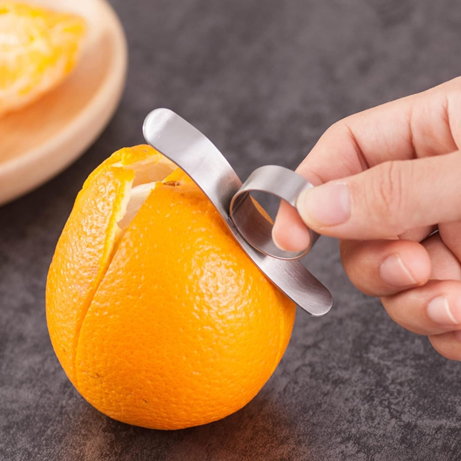 Stainless Steel Orange Peeler Set - Orange Peelers - Orange Peeler for Kitchen, Orange Peeler Citrus Peelers, Stainless Steel Orange Peeler Is Easy to Use and Clean(2Pcs)